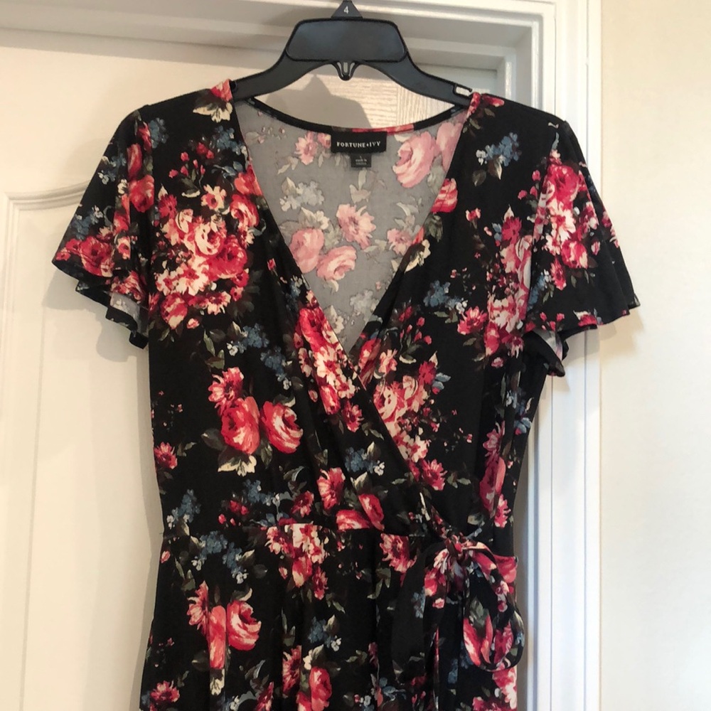 Black, red and blue dress